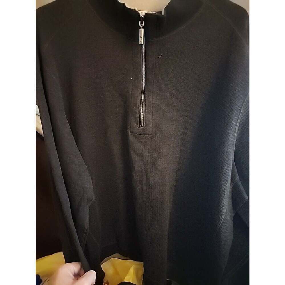 Tommy Bahama Coastal Half Zip Pullover Sweater Mens Size Large Charcoal CR2